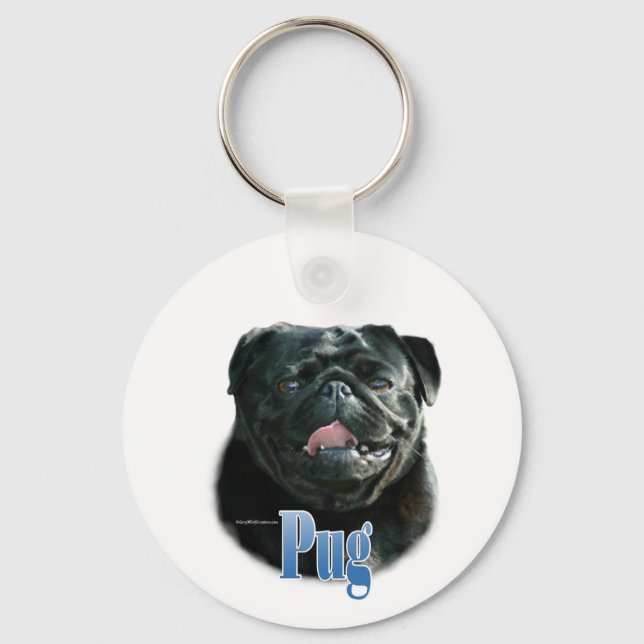 Name Black Pug Keychain (Front)