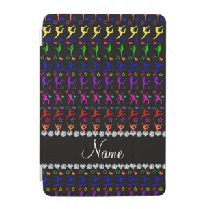Name black rainbow gymnastics hearts stars iPad mini cover