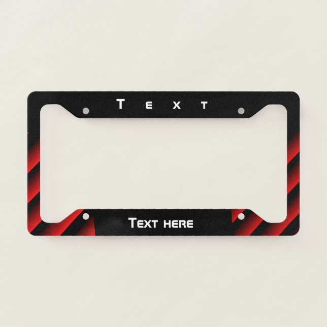 Name Black Red Stripes  License Plate Frame (Front)