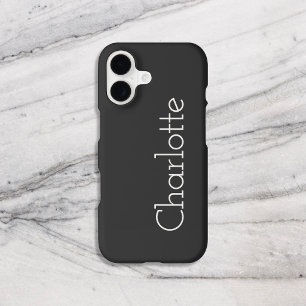 Name Black Retro Slab Minimal iPhone 17 Case