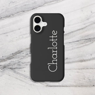Name Black Retro Slab Minimal iPhone 17 Case
