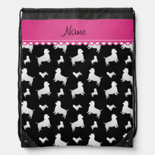 Name black West Highland White Terrier dogs Drawstring Bag