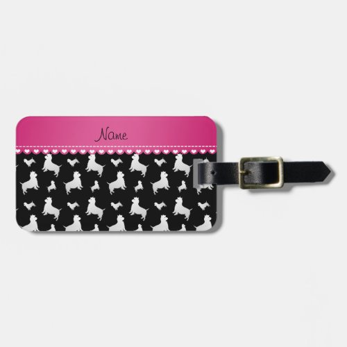Name black West Highland White Terrier dogs Luggage Tag