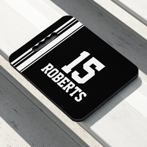 Name black  white sport name number personalized seat cushion