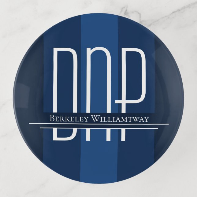 Name Blue DNP Graduation   Trinket Tray (Front)