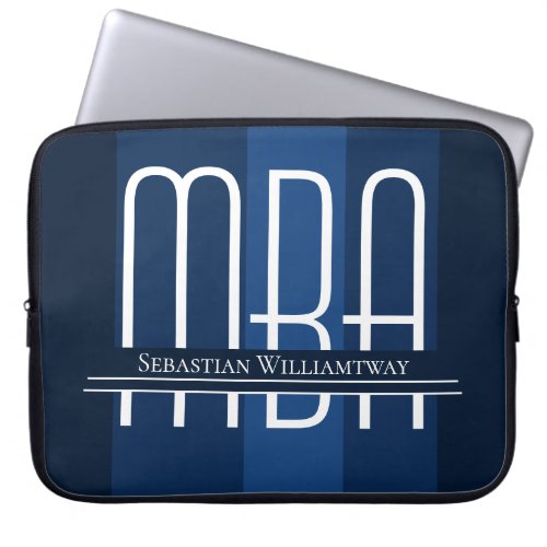 Name Blue Graduation MBA Laptop Sleeve