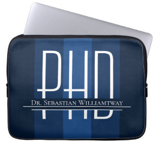 Name Blue Graduation PhD Laptop Sleeve