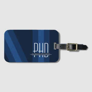 Name Blue Graduation PhD Luggage Tag