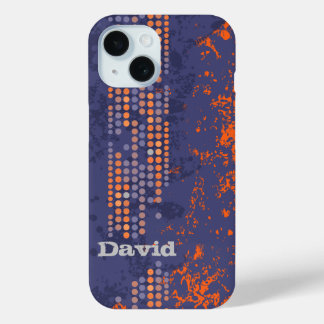 name blue orange surf style iPhone 15 case