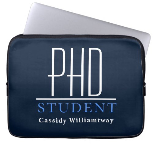 Name Blue PhD Student Laptop Sleeve