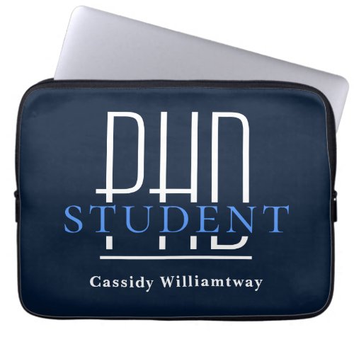 Name Blue PhD Student Laptop Sleeve
