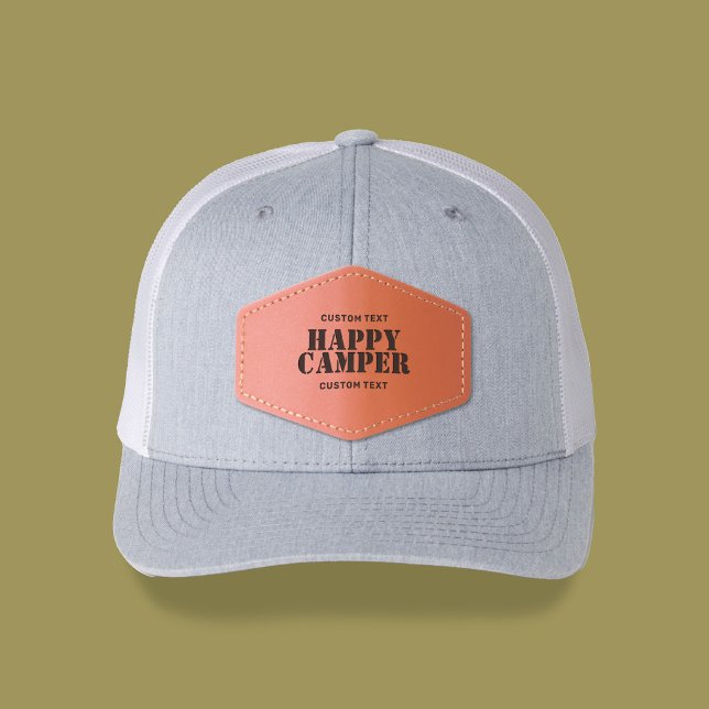Name Bold Business Camp School Leather Patch Hat (Creator Uploaded)