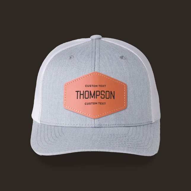 Name Bold Condensed Business Camp Leather Patch Hat (Creator Uploaded)