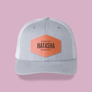 Name Bold Grotesk Business Camp Leather Patch Hat