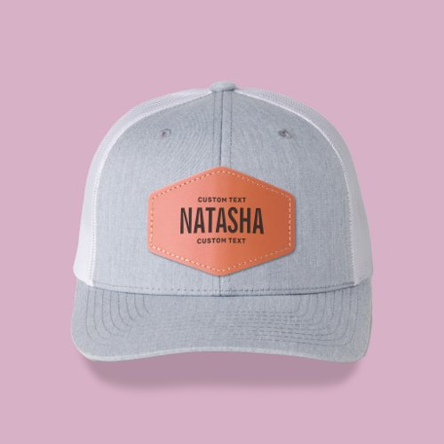 Name Bold Grotesk Business Camp Leather Patch Hat