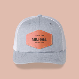 Name Bold Grotesk Ink Trap Business Camp Leather Patch Hat