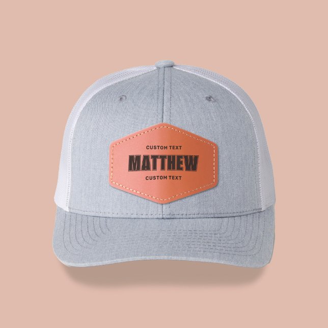 Name Bold Modern Leather Patch Hat (Creator Uploaded)