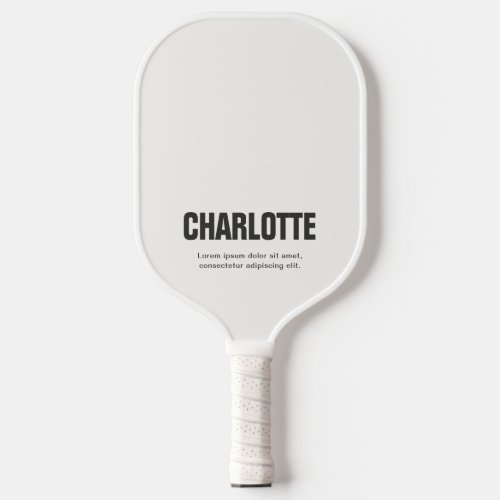 Name Bold Modern Minimal White Pickleball Paddle