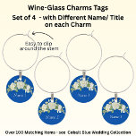 Name, Bridal Party, Wine-Glass Charms Tags 