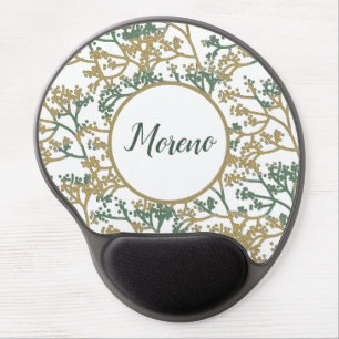 Name Brush Beige Foliage Gel Mouse Pad