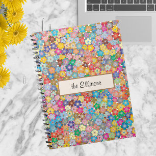 Name, Budget Bright & Colorful Tiny Flowers Notebook