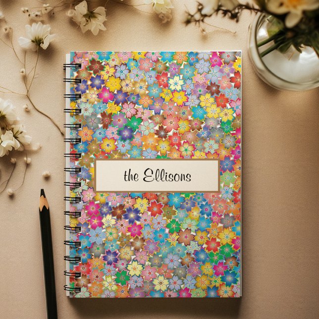 Name || Budget Buy Colorful Flowers Pattern Spiral Notebook (Creator Uploaded)