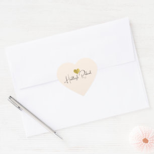 Name Calligraphy Monogram Heart Sticker