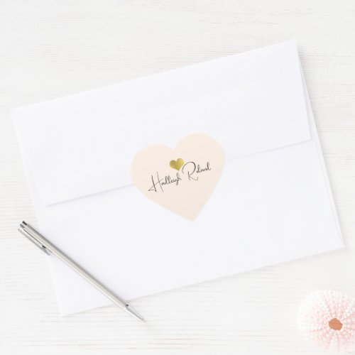 Name Calligraphy Monogram Heart Sticker