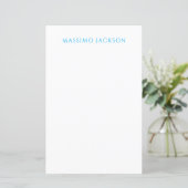 Name Calligraphy Plain Simple White Blue Paper (Standing Front)