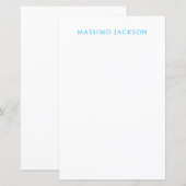 Name Calligraphy Plain Simple White Blue Paper (Front/Back)