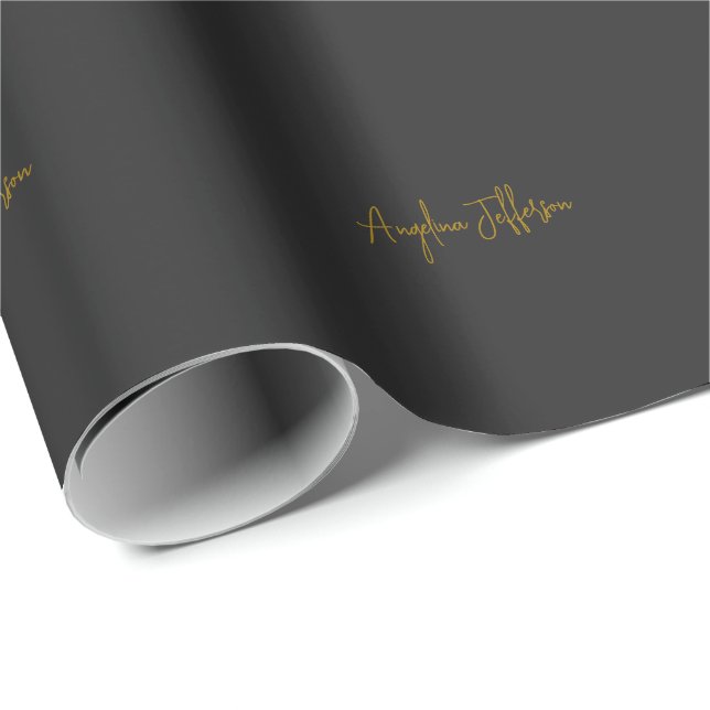 Name Calligraphy Professional Elegant Gold Color Wrapping Paper (Roll Corner)