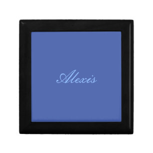 Name Calligraphy Script Plain Simple Blue Gift Box