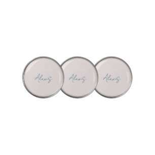 Name Calligraphy Script Plain Simple Pastel Color Golf Ball Marker