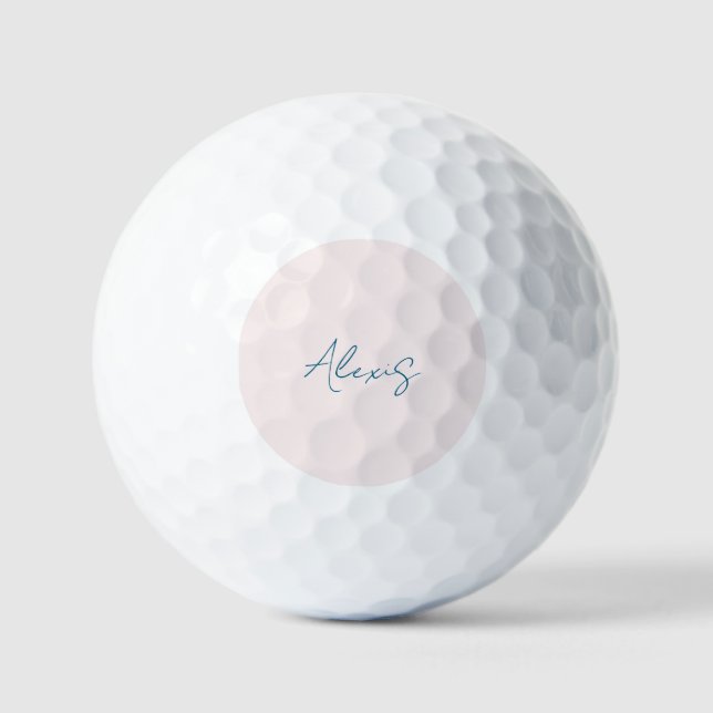 Name Calligraphy Script Plain Simple Pastel Color Golf Balls (Front)