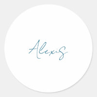 Name Calligraphy Script Plain Simple White Blue