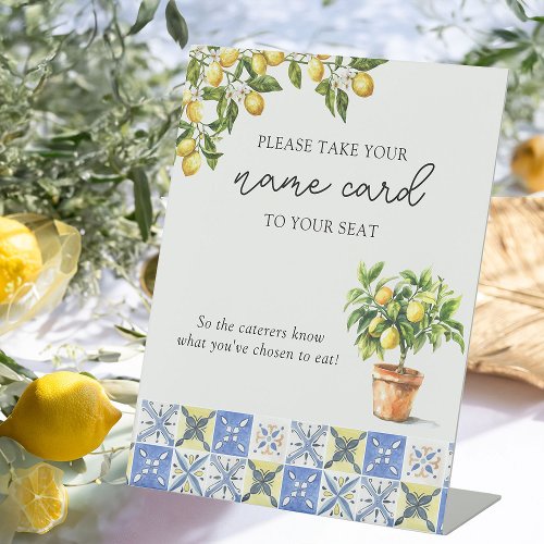 Name Card Seating Lemon Theme Wedding Sign