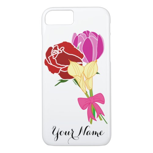 Name case personalized Flower bouquet iPhone 87 Case