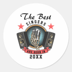 Name Choir Singer Birthday Classic Round Sticker