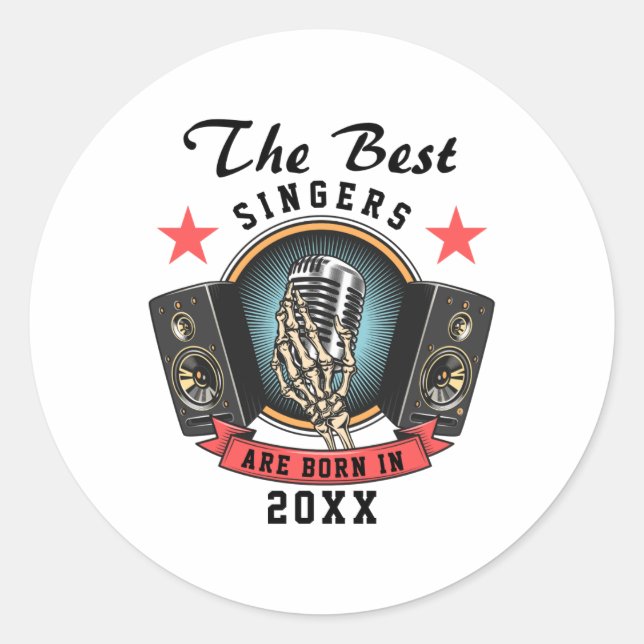 Name Choir Singer Birthday  Classic Round Sticker (Front)