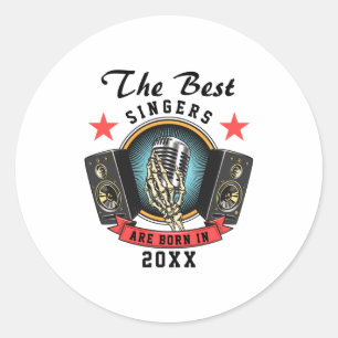 Name Choir Singer Birthday Classic Round Sticker