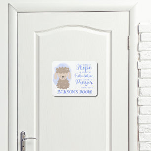 Name Christian Cute Baby Sheep Bible Quote Door Sign
