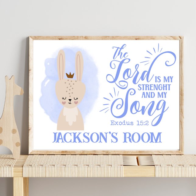 Name Christian Cute Bunny Rabbit Bible Quote Poster (Creator Uploaded)