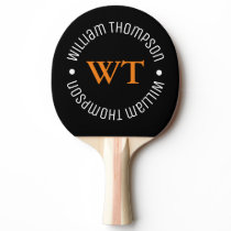 name (circle monogram) black Ping-Pong paddle name (circle monogram) black Ping-Pong paddle