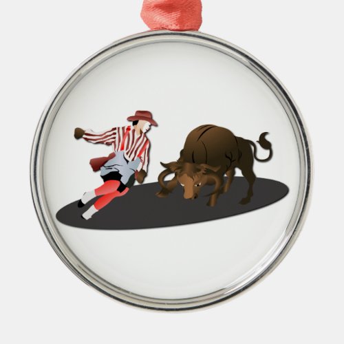 NAME Clown and Bull 1_No_Text Metal Ornament