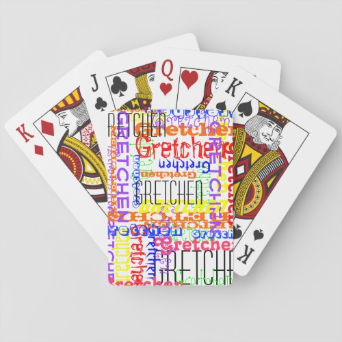 Name Collage Colorful Custom Personalized Playing Cards