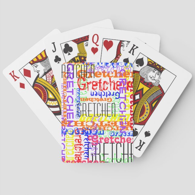 Name Collage Colorful Custom Personalized Poker Cards (Back)