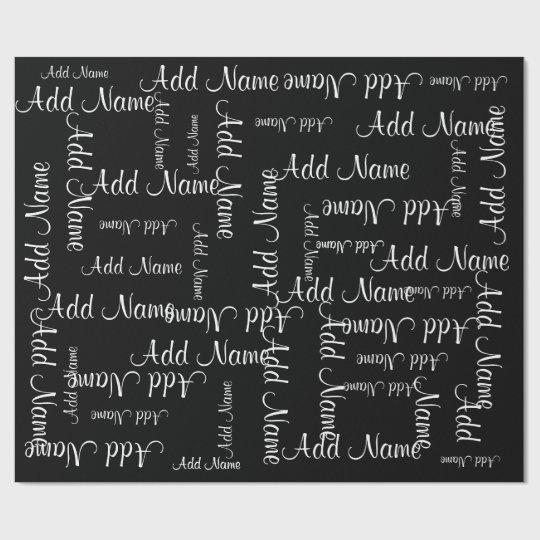 Name Collage Gift Template Wrapping Paper
