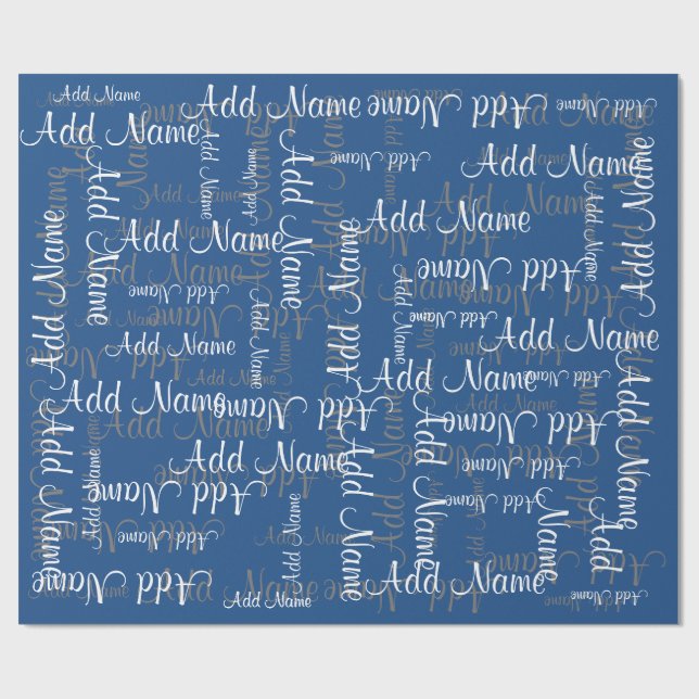 Name Collage Gift Template Wrapping Paper (Flat)