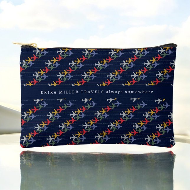 Name Color Airplanes Pattern Travel Accessory Pouch (Creator Uploaded)