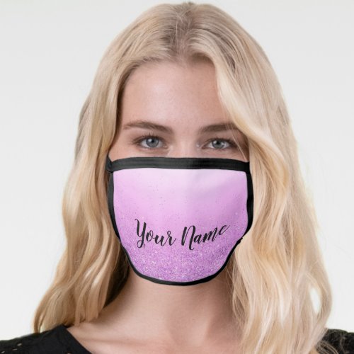 Name Color Therapy Purple Pink  Cotton Covid Face Mask